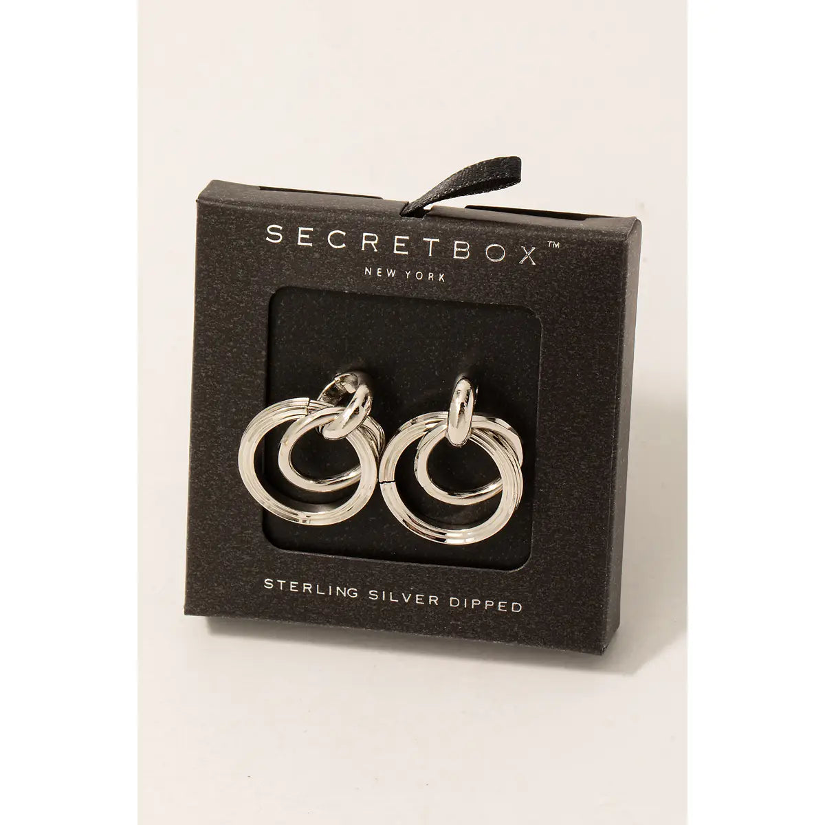 Layered Linked Circle Drop Earrings