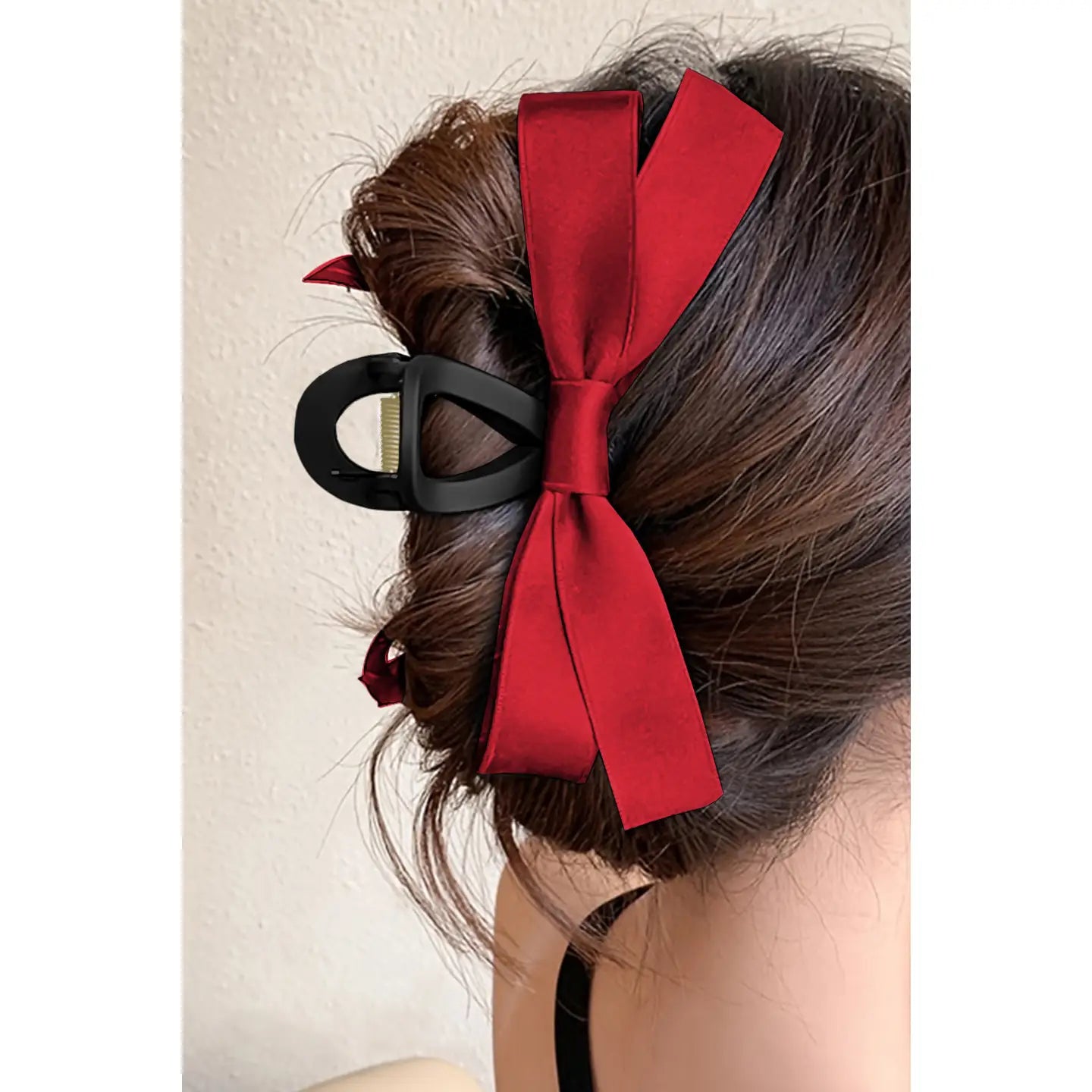 Bow Decor Holiday Large Hair Claw Clip