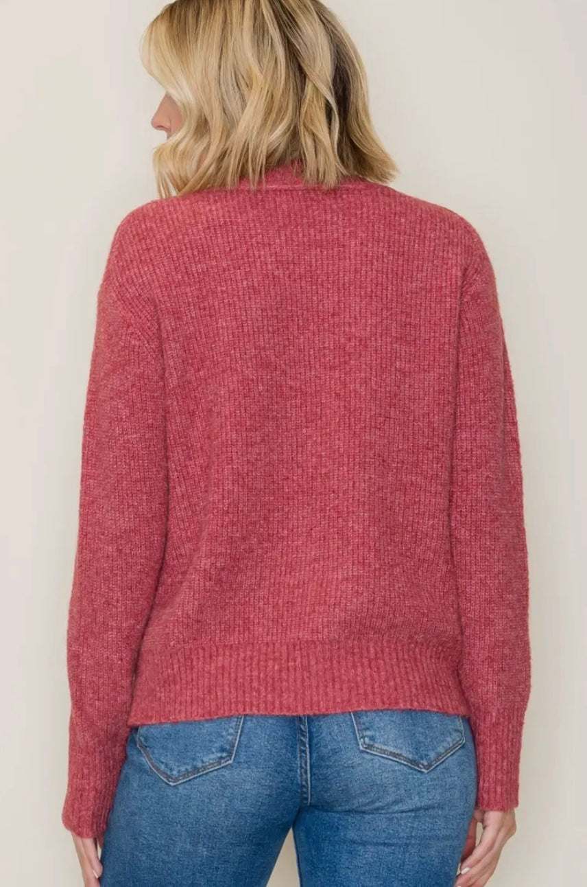 Ribbed Crew Neck Pullover Sweater