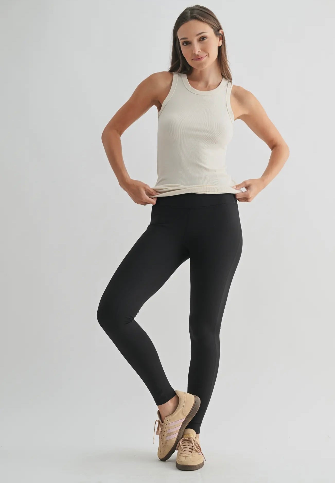 Mono B Micro-Ribbed Athleisure tank top - multiple colors