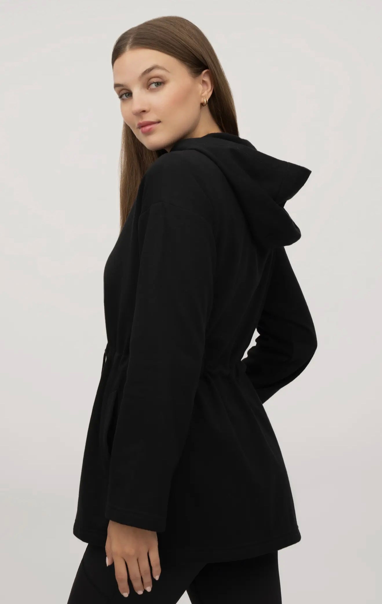 Yogalicious Long Line Zip Hooded Waist Jacket