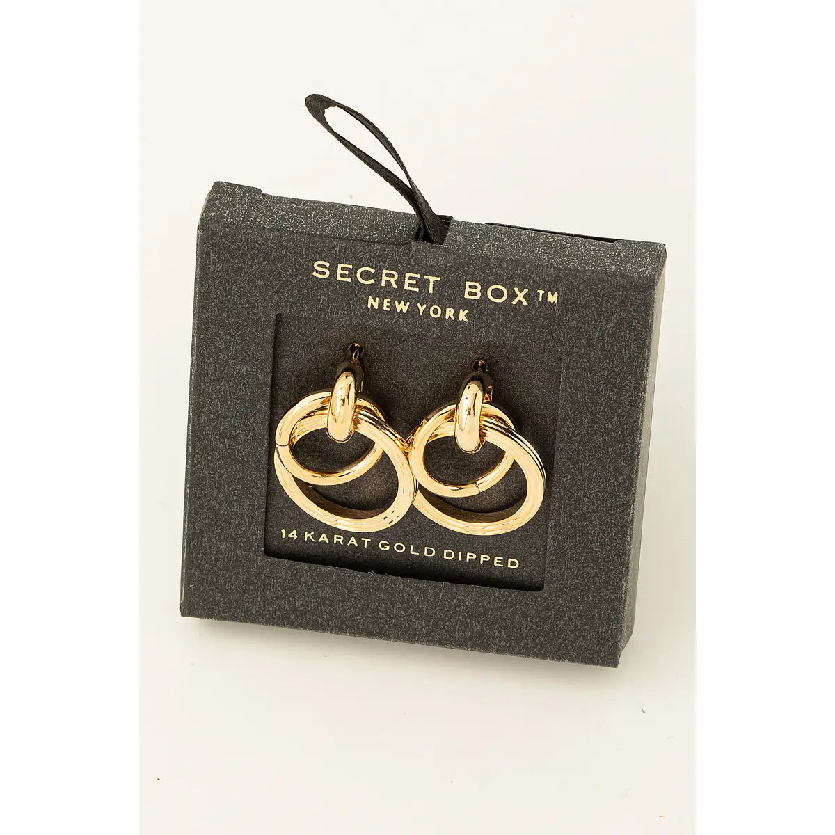 Layered Linked Circle Drop Earrings