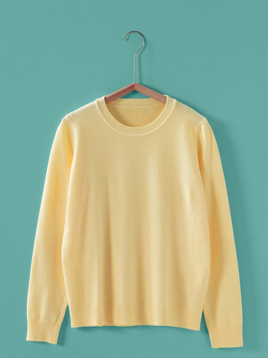 Soft Viscose Blend Crewneck Knit Pullover