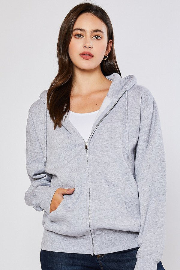 Oversized Fleece Boyfriends Fit Zip Up Jacket