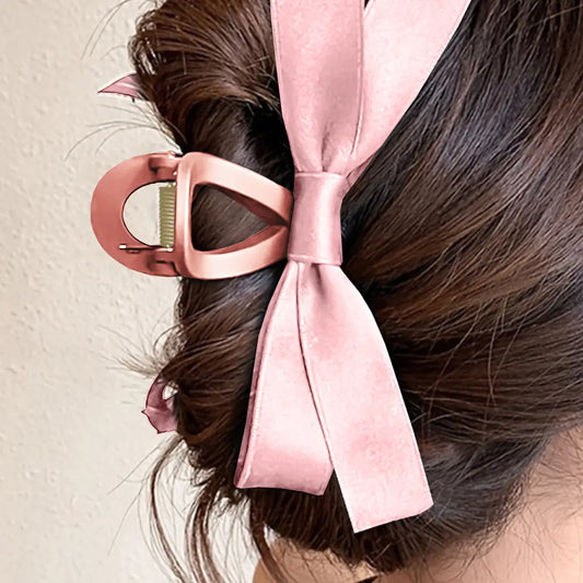 Bow Decor Holiday Large Hair Claw Clip