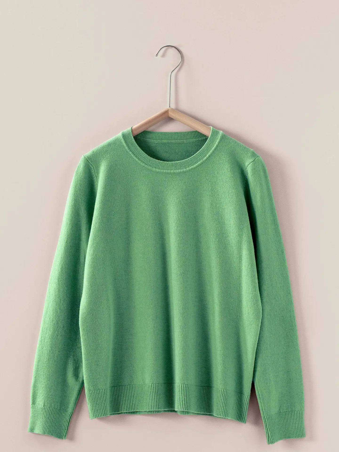 Soft Viscose Blend Crewneck Knit Pullover