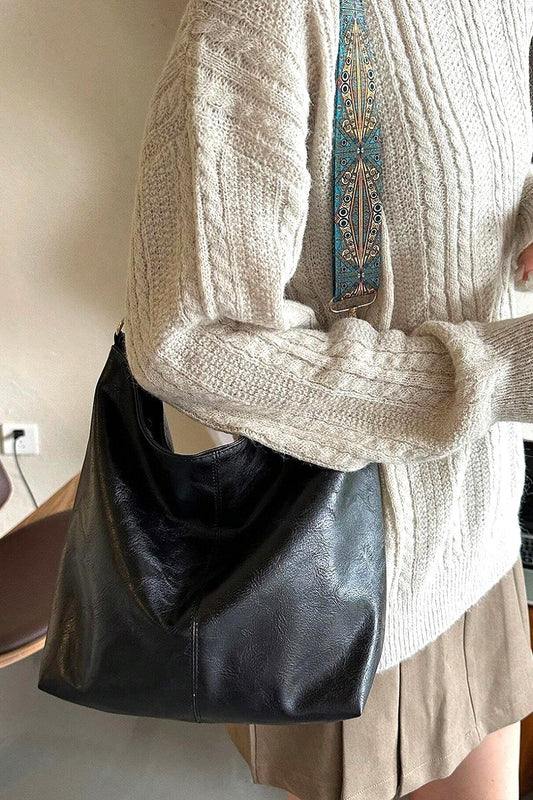 Retro Pattern Vegan Leather Crossbody Shoulder Bag