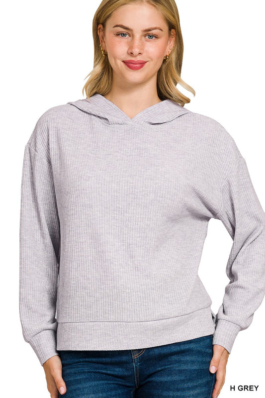 Ribbed Hoodie Pullover
