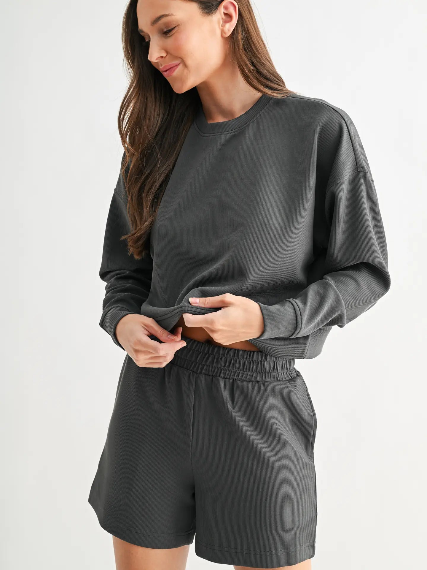 Luxe Sand Wash Rib Sweater