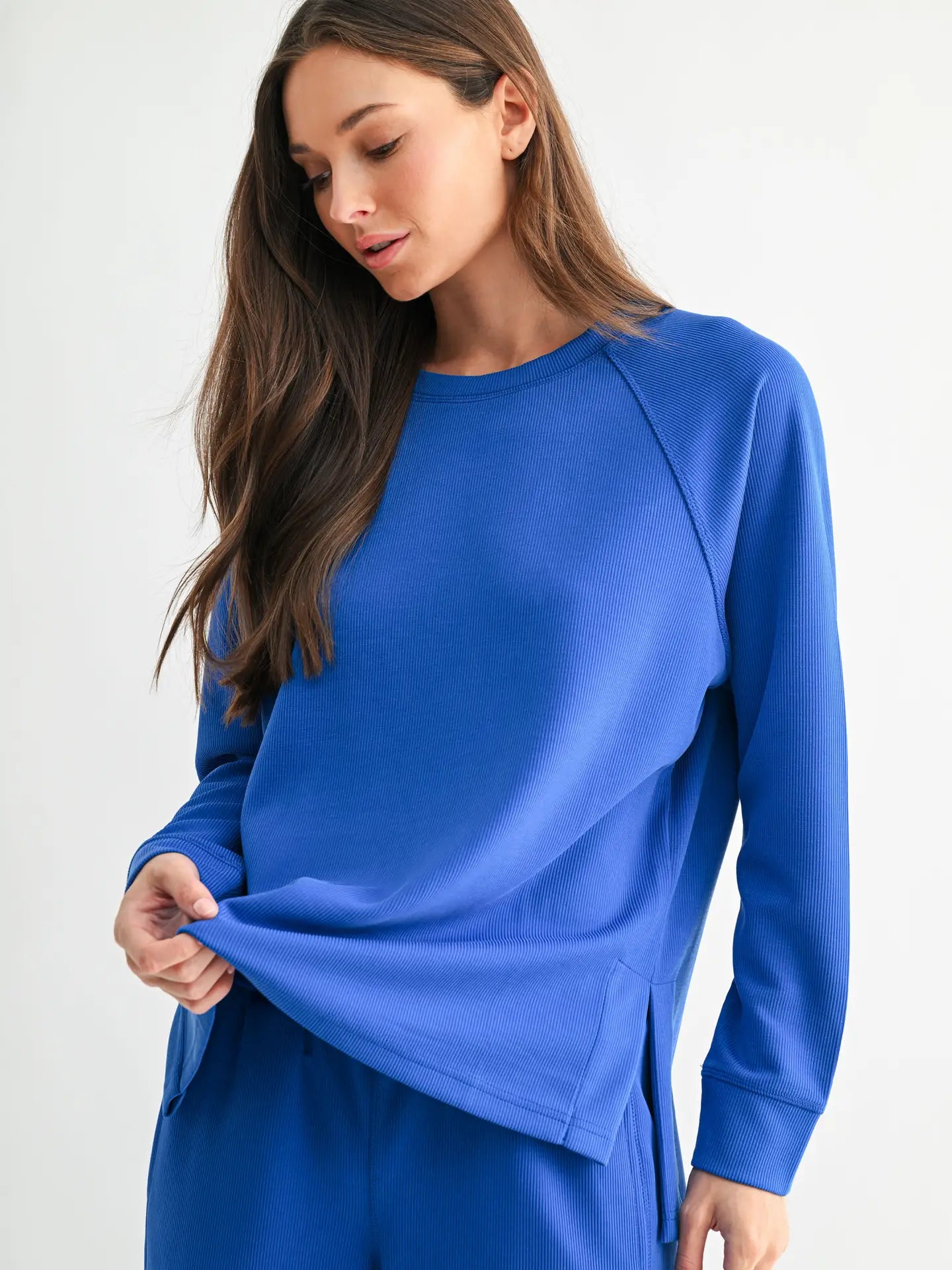 Luxe Sand Wash Rib Raglan Tee