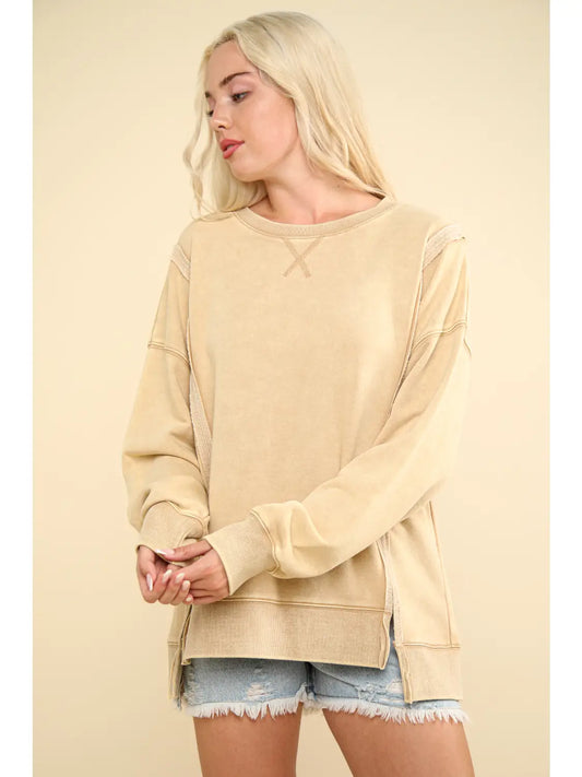 Vivian Mineral Washed Oversized Top