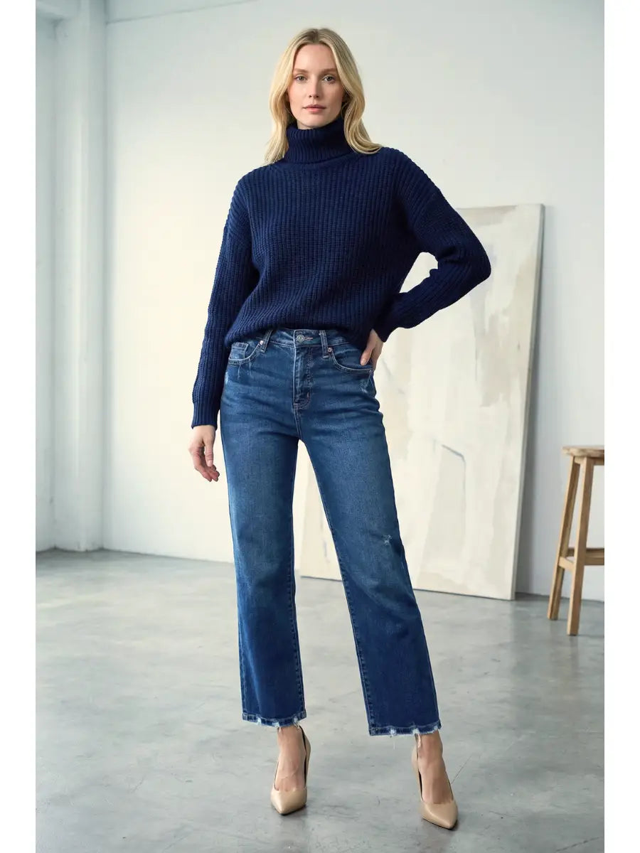 Tummy Control High Rise Straight Jeans