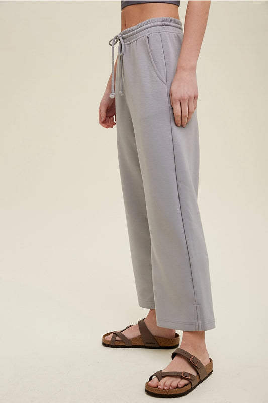 Scuba Crop Pants with Side Slits