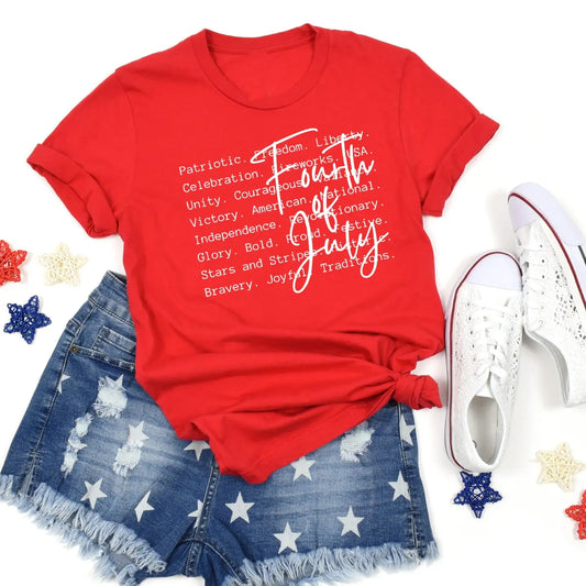 4TH of July Words Bella Canvas Graphic Tee
