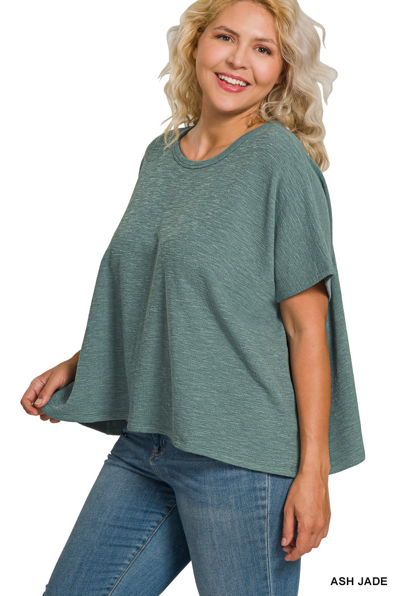 Cotton slub oversized tee