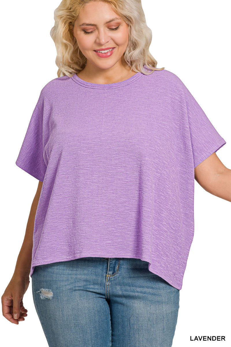 Cotton slub oversized tee