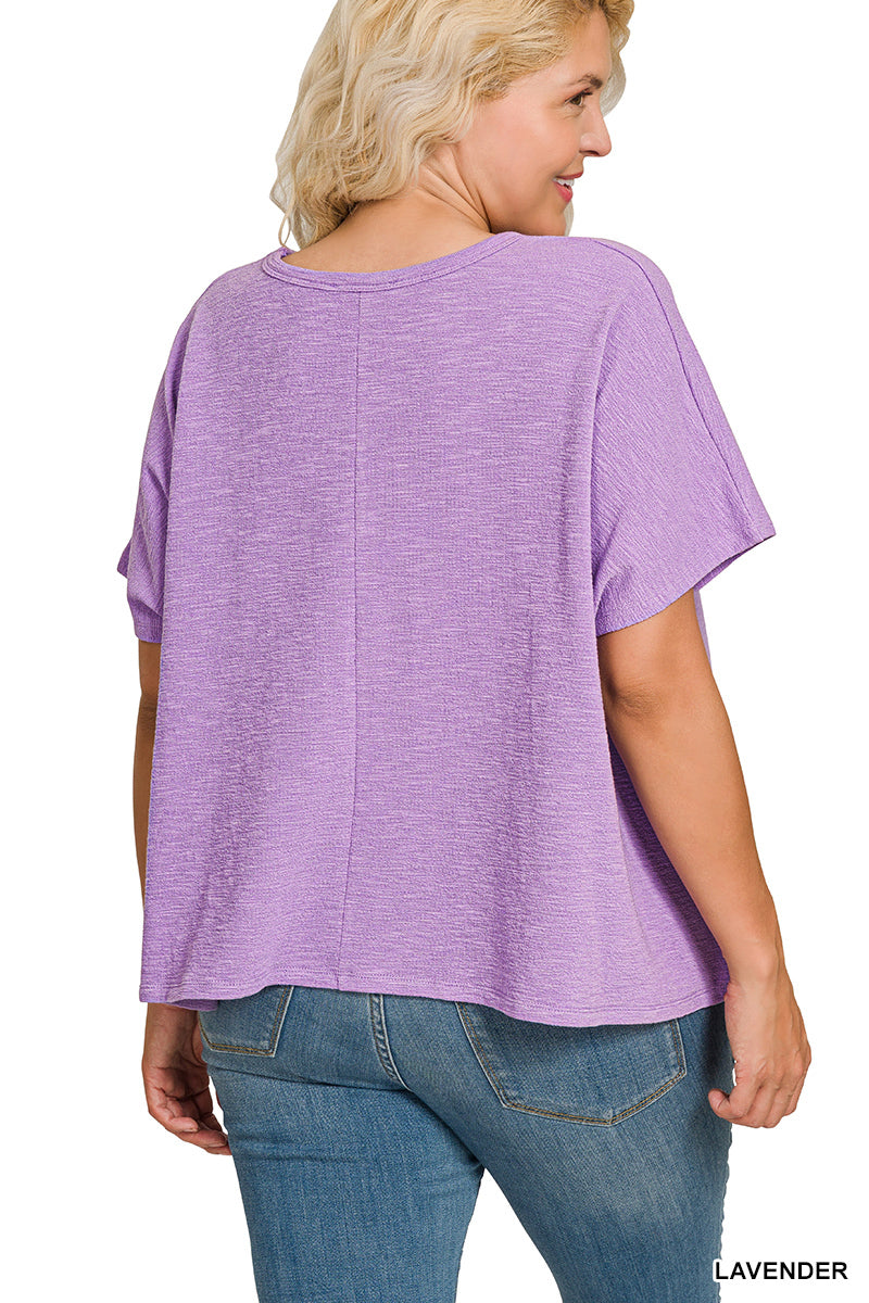 Cotton slub oversized tee