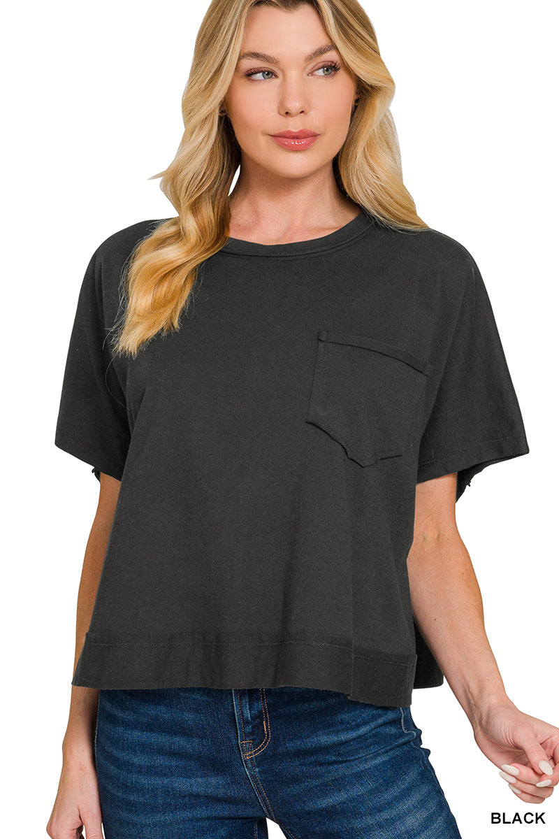 Exposed seam boxy top