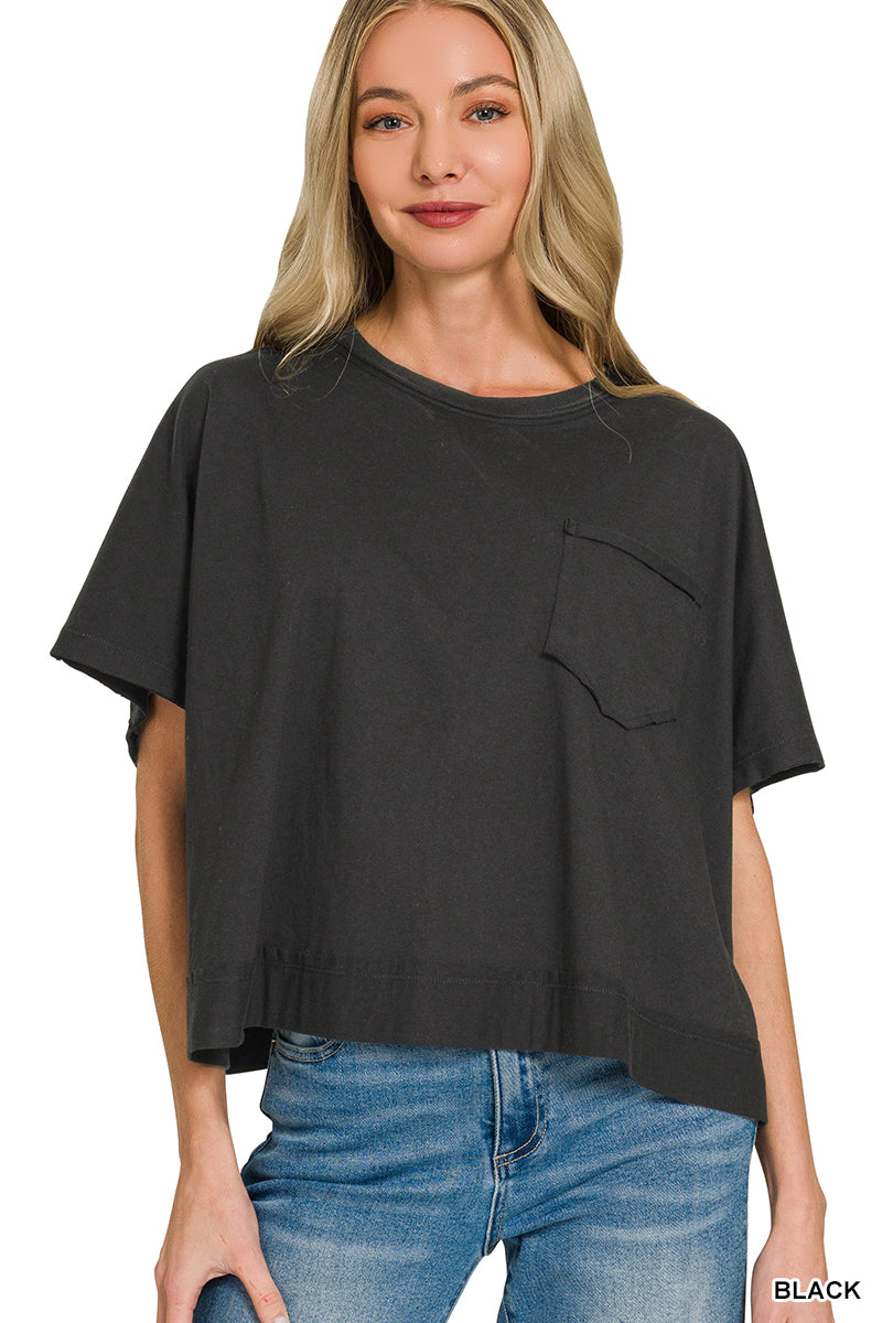 Exposed seam boxy top