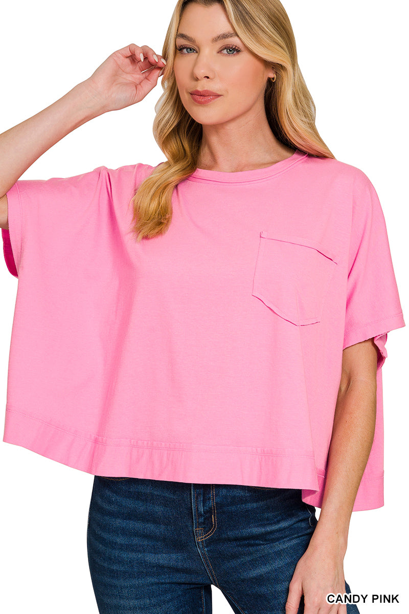 Exposed seam boxy top