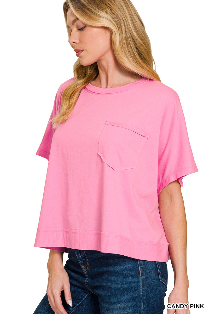 Exposed seam boxy top