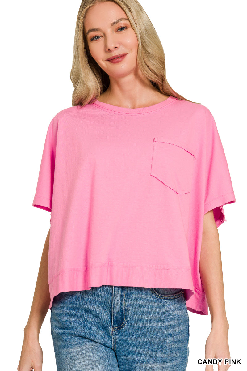 Exposed seam boxy top