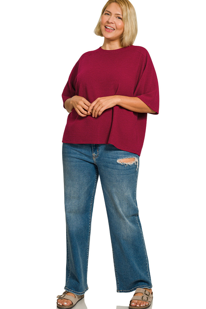 Double knit short sleeve top