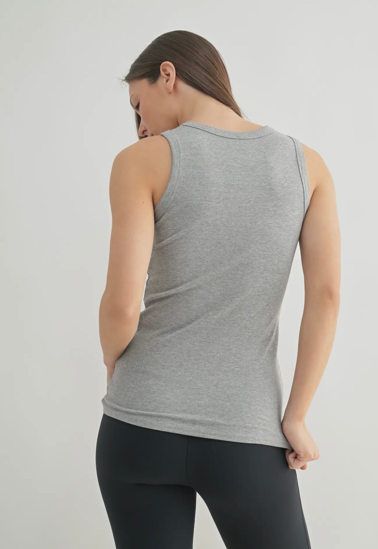 Mono B Micro-Ribbed Athleisure tank top - multiple colors