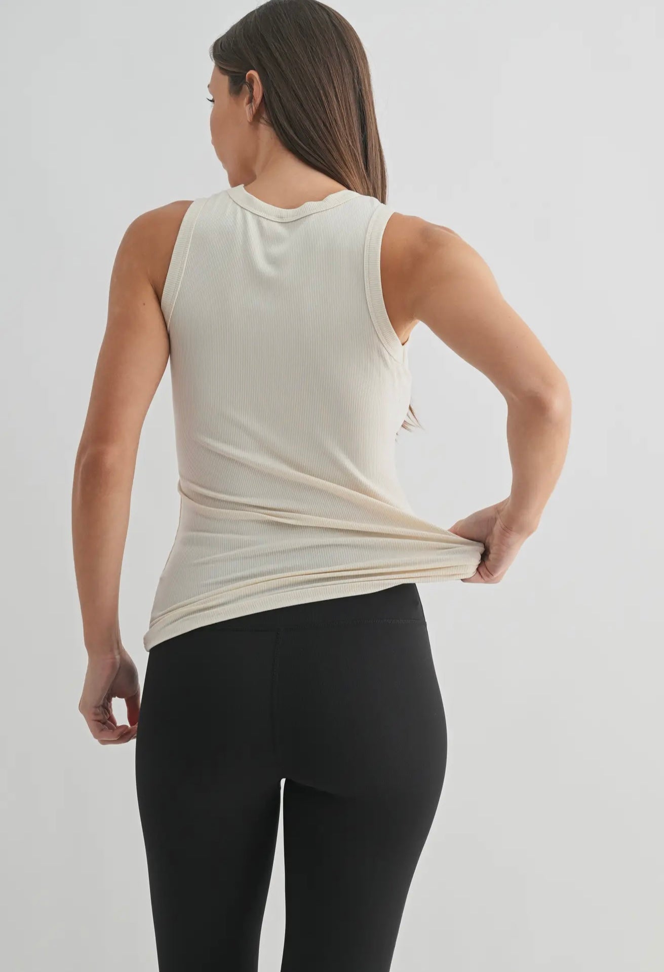 Mono B Micro-Ribbed Athleisure tank top - multiple colors