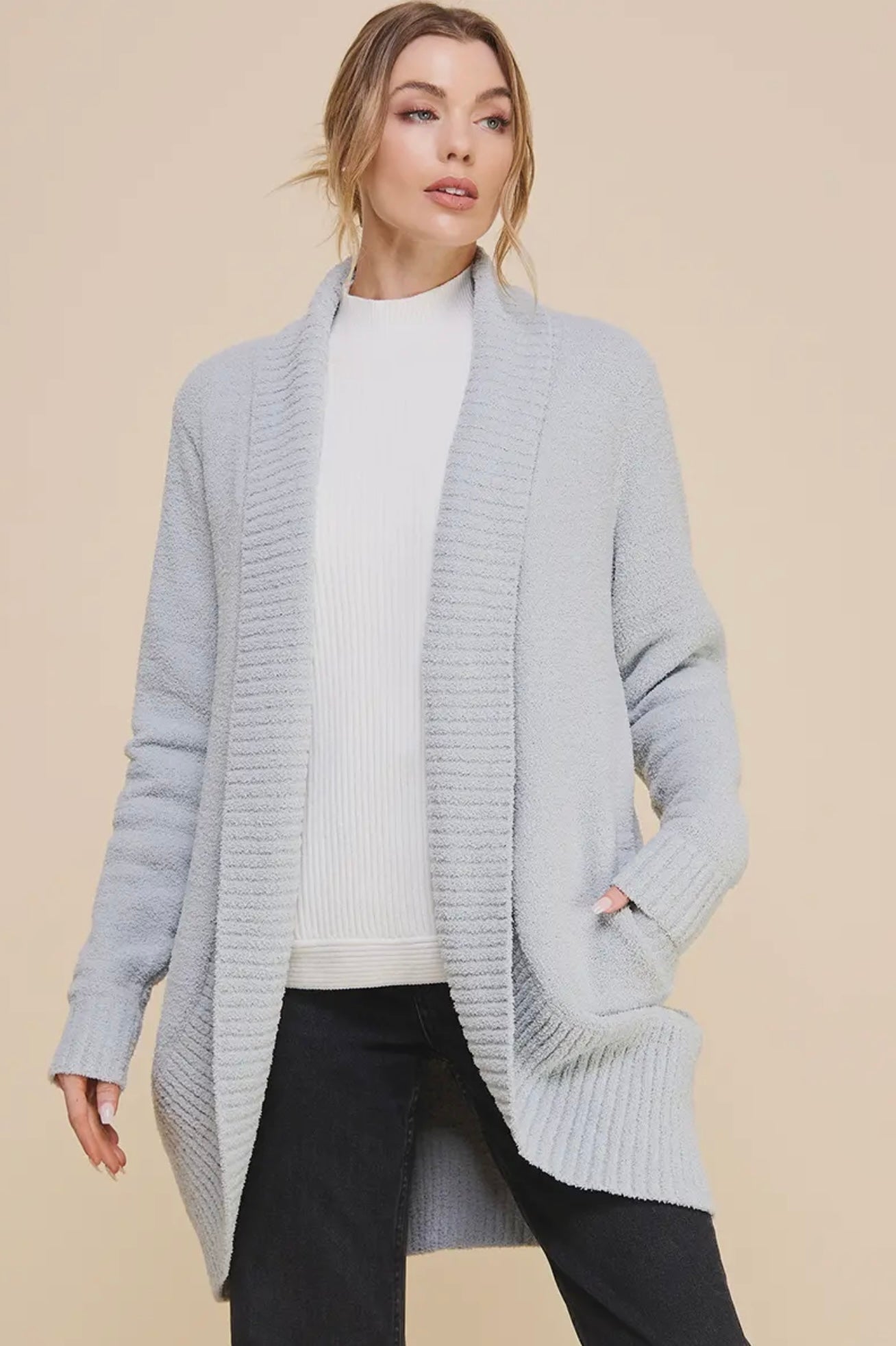 Soft Cloud Cocoon Cardigan with Pockets