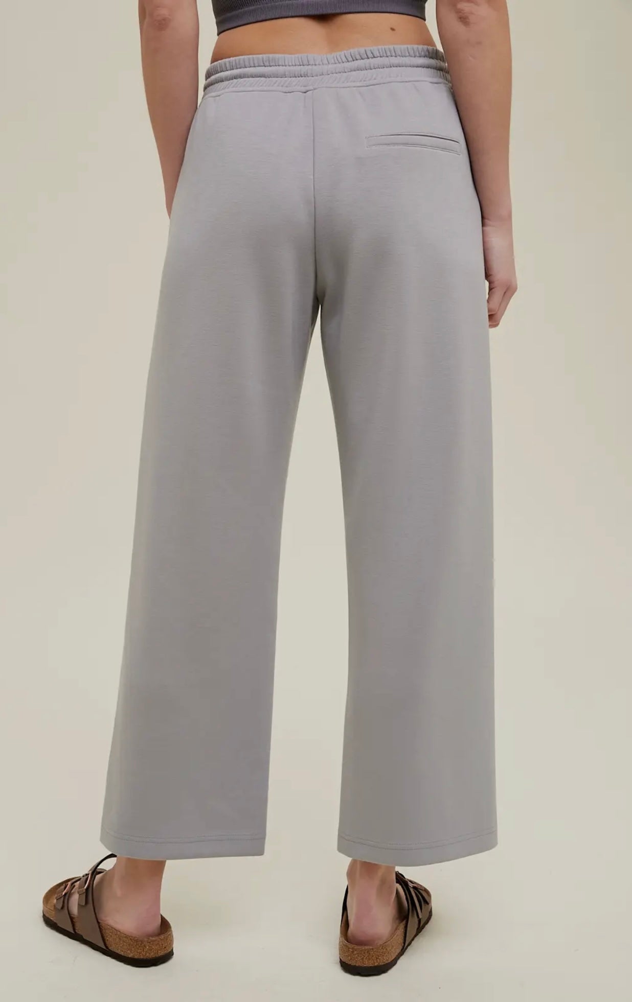 Scuba Crop Pants with Side Slits