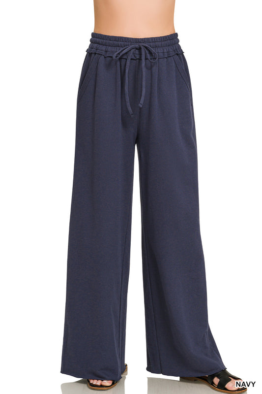French terry wide leg sweatpants