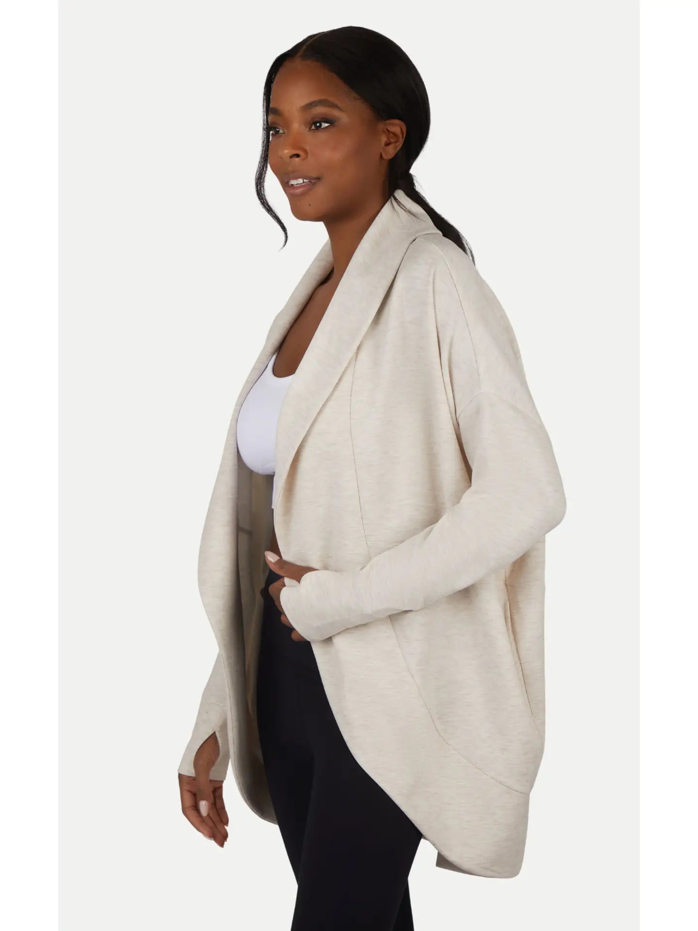 Soft Scuba Cardigan with Side Seam Pockets-Multiple colors