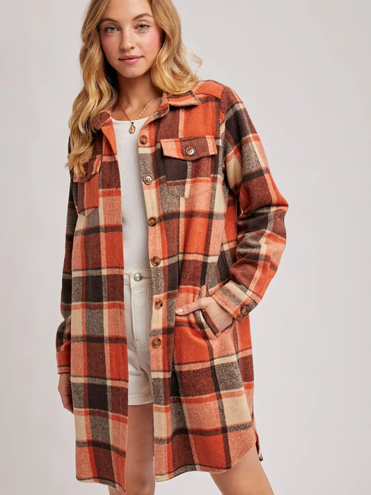 Flannel Plaid Longline Shacket