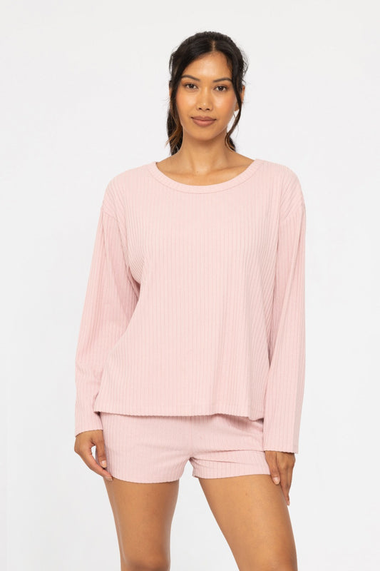 Soft Ribbed Scoop Neck Top